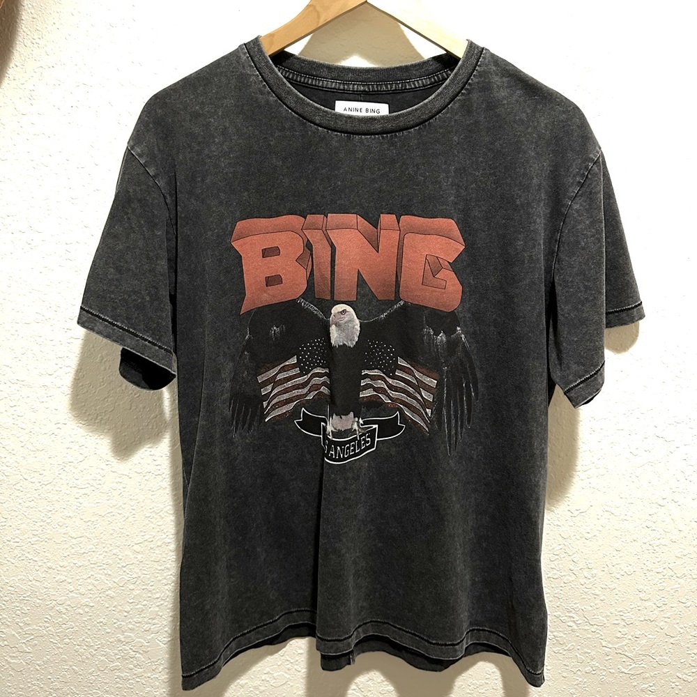 ANINE BING Vintage Eagle Graphic Tee Large